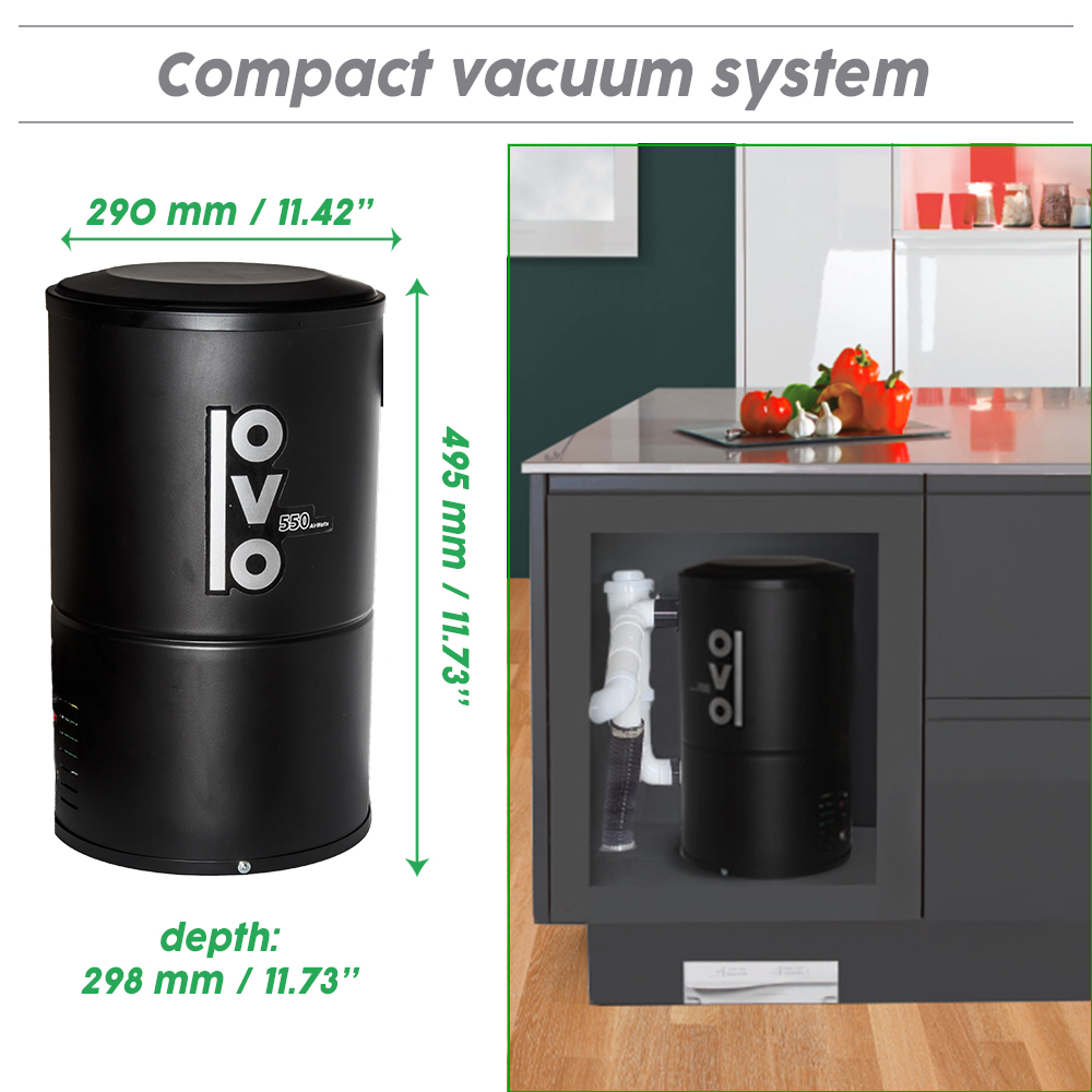Compact central vacuum + Garage Attachment Kit (30 ft) OVO Central Vacuum