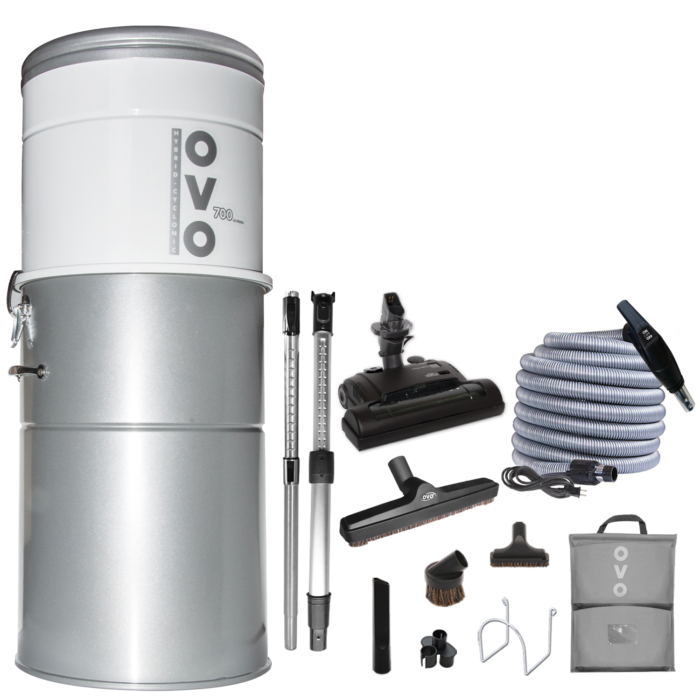Heavy duty central vacuum system with power nozzle kit included - OVO central vacuum; the best central vacuum system in North America