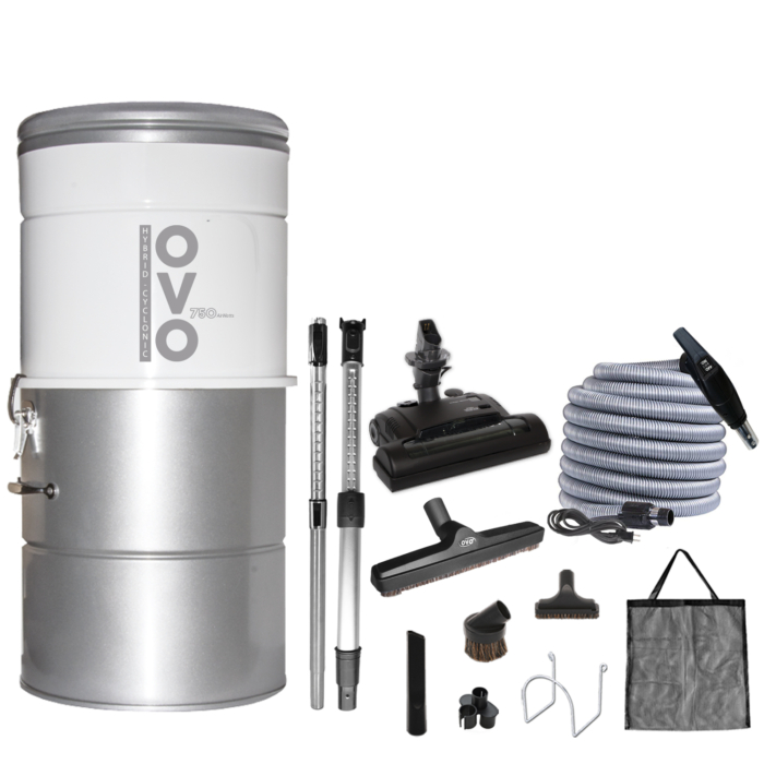 Central vacuum ( 750AW, 25L canister) + CARPET Deluxe Attachment kit
