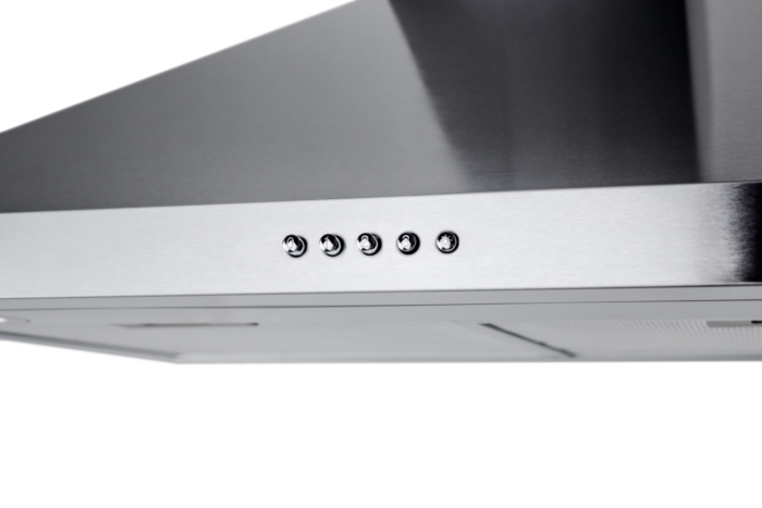 OVO 450 CFM, 30 inch,  Wall Mount Convertible Range Hood Vent with 3 Speed Exhaust Fan, Push Button Controls, Stainless Steel Kitchen Hood, Ducted and Ductless Convertible Vent Hood, Pyramid Chimney Style - Image 4