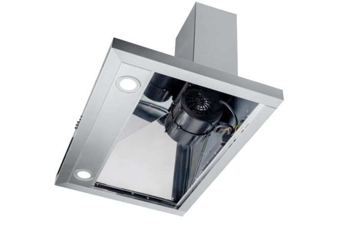 OVO 450 CFM, 30 inch,  Wall Mount Convertible Range Hood Vent with 3 Speed Exhaust Fan, Push Button Controls, Stainless Steel Kitchen Hood, Ducted and Ductless Convertible Vent Hood, Pyramid Chimney Style - Image 2