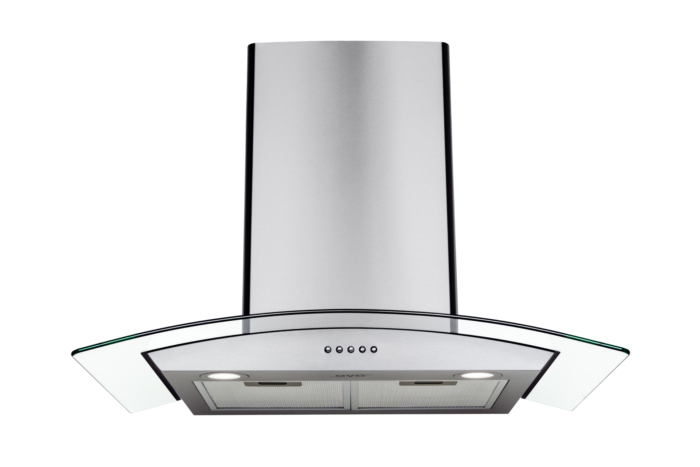 OVO 450 CFM, 30 inch, Wall Mount Range Hood Vent with 3 Speed Exhaust Fan, Push Button Controls, Stainless Steel Kitchen Hood, Ducted and Ductless Convertible Vent Hood, Glass Canopy Chimney Style - Image 6