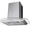 OVO 400 CFM, 30 inch, Wall Mount Range Hood Vent with 3 Speed Exhaust Fan, Push Button Controls, Stainless Steel Kitchen Hood, Ducted and Ductless Convertible Vent Hood, Glass Canopy Chimney Style - Image 5