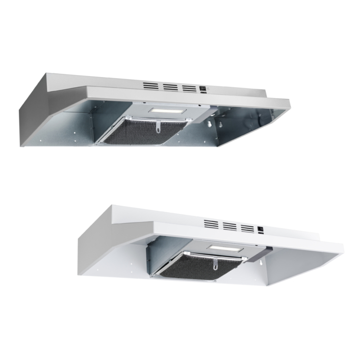OVO 225 CFM, 30-Inch Convertible Under Cabinet Range Hood, 2-Speed Exhaust Fan Controls, Stainless Steel Finish, 4000K LED Lights, Quiet, Energy-Efficient