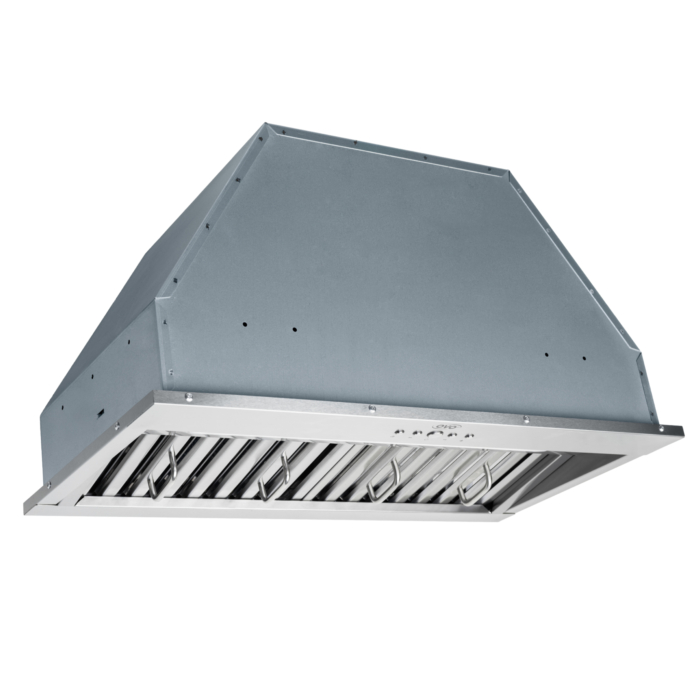 OVO 600 CFM, 28 inch, Built-In Range Hood Vent with 3-Speed Exhaust Fan, Push Button Vent Hood controls, Stainless Steel Kitchen Hood