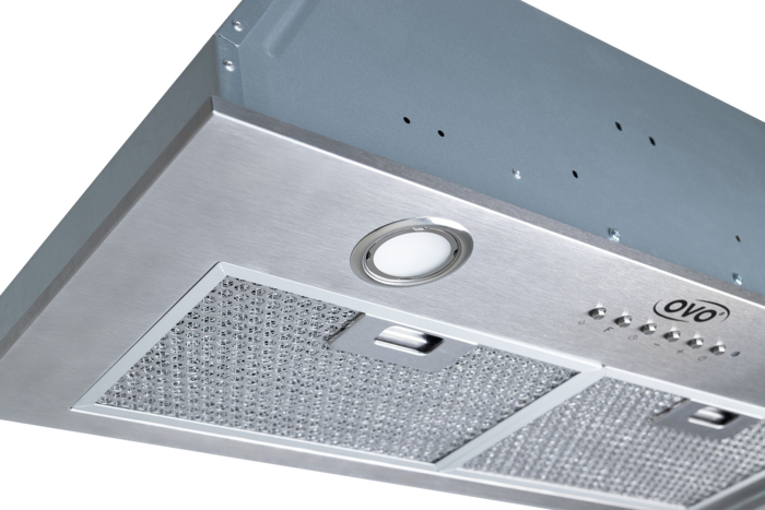 OVO 450 CFM, 28 inch, Built-In Range Hood Vent with 3-Speed Exhaust Fan, Push Button Vent Hood, Stainless Steel Kichen Hood - Image 2